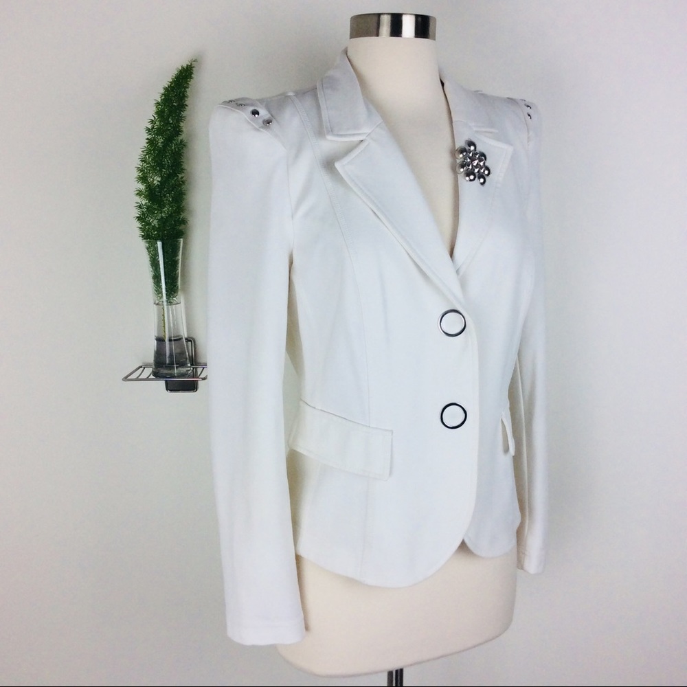 Airfield Trendy White Studded Jacket Size (10/40)